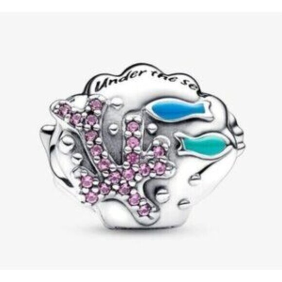 Disney The Little Mermaid Seashell Charm For Pandora Bracelet S925ALE Silver - Picture 1 of 7